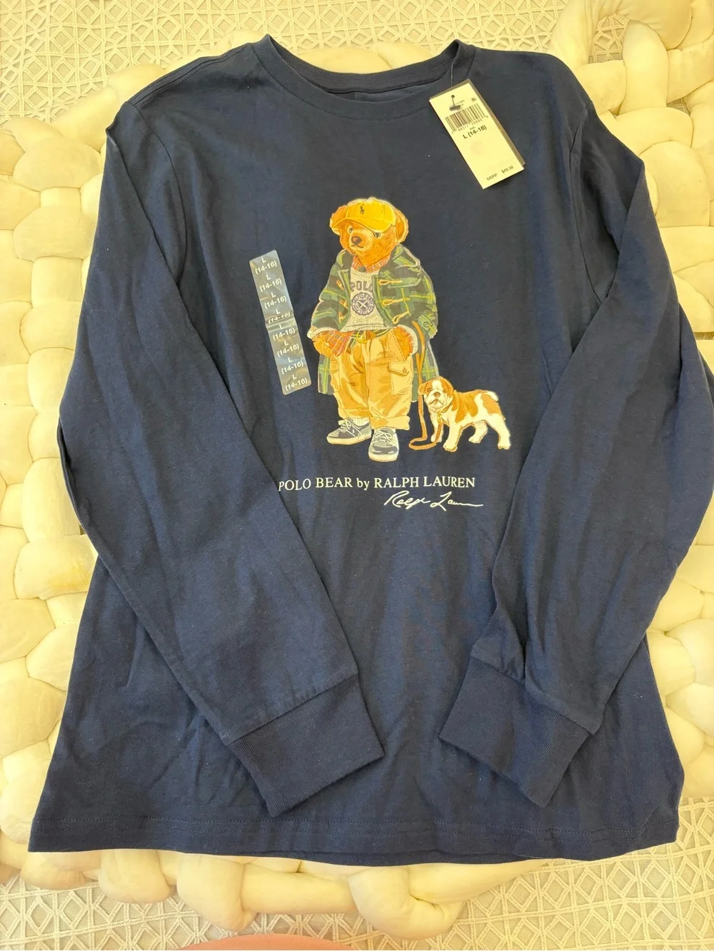 Polo Ralph Lauren Navy Polo Bear & Bulldog Graphic Tee